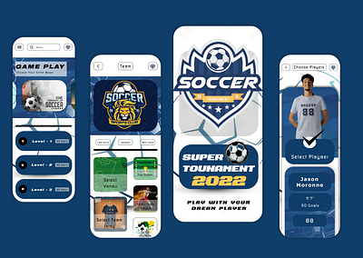 Soccer Mobile App application design mobile app soccer soccer app ui uiux user interface ux