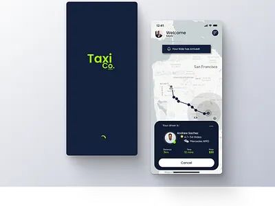 TaxiCo: Transport App app branding design ui ux
