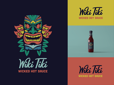 Hot Sauce Branding | Dribbble Weekly Warm-Up brand branding design dribbbleweeklywarmup hawaii hawaiian hot hot sauce illustration logo tiki vector wicked wiki tiki