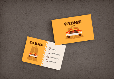 Business card business cab car card contact contacts design driving illustration information presentation retro road taxi trip vector yellow