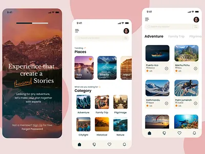 Travel App Design app design minimalist design travel typography ui