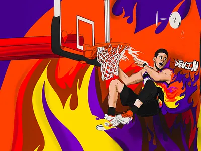 Dbook Cartoon basketball branding design graphic design illustration logo procreate sports suns typography