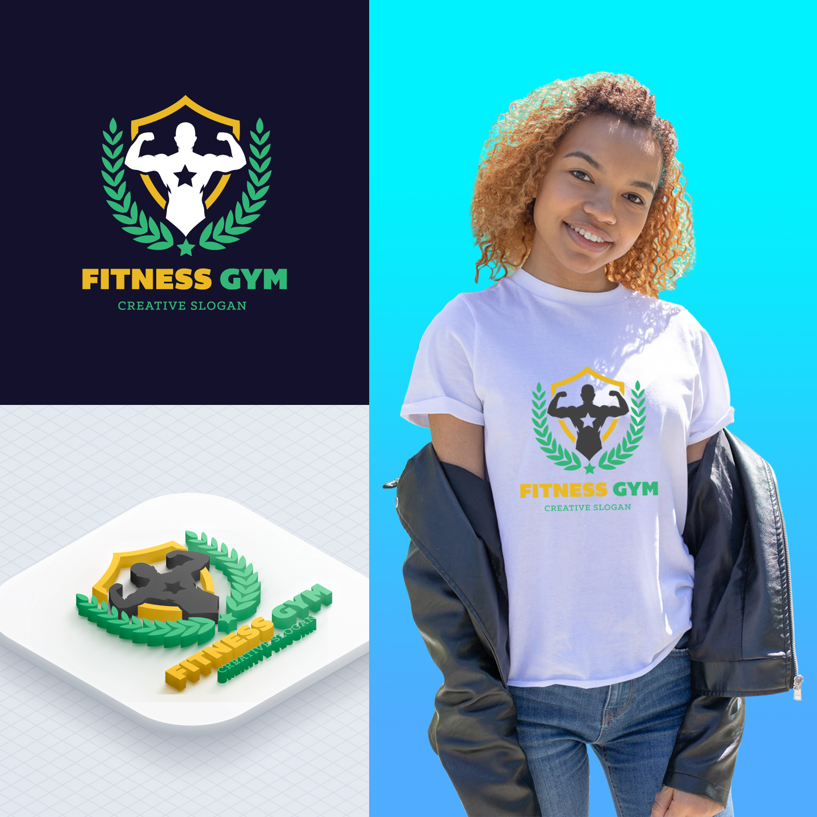 Fitness Gym Logo Design by shahidul on Dribbble, image size:1600x1600