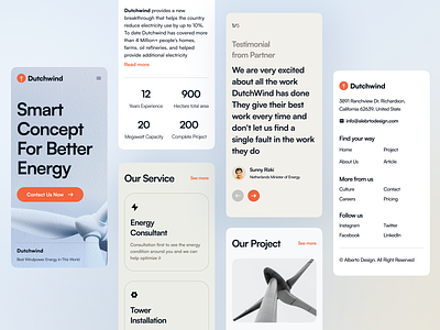 Dutchwind - Mobile rensponsive energy | Sunnyday clean concept design dutch wind earth eco web energy engineer graphic design homepage manufacture mobile panel renewable energy saving tech technology ui ux website