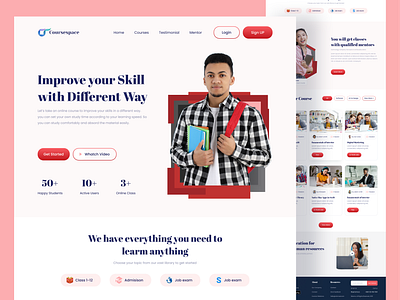 Online Course Landing Page design e learning educational platform educational website home page homepage landing page landingpage learning platform online education website online learning platform online learning website sylgraph ui ux web web page webdesign website website design