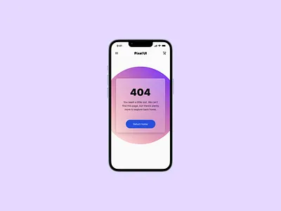 Mobile 404 page for ecommerce site