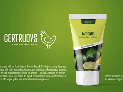 Gertrudys - Plan Powered Sauces ads design concept food logo organic package plant based sauces