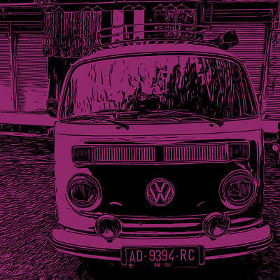 Island VW Bus bali design indonesia pop art retro vintage vw wagon