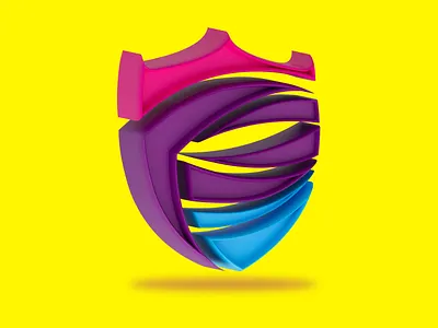 3D Shield logo letter P + Crown 3d 3d logo 3d shield 3d shield logo branding design graphic design illustration letter p logo luxury logo p shield crown ui yellow background