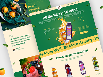 Earth Bar - Health Supplies branding design drink exploration fruit green health health supplies juice landing page landingpage supplement ui uidesign user interface