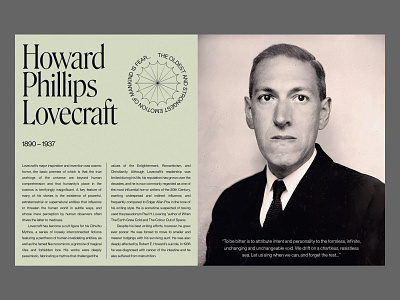 Lovecraft 2022 trends art direction clean creative design editorial experimental grid layout print print design typo typography ui ui elements uidesign ux web web-design writter
