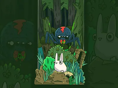 Jungle Scene bunny dd dnd forest hide jung monster predator rabbit scene seek spider
