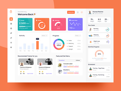 Fitness Tracker Dashboard admin template dashboard design figma admin figma download figma freebies fitness fitness tracker fitness tracker dashboard free figma download freebies mobile app tracker ui ui dashboard ui design ui ux uikit website