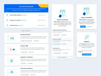 Onboarding cards get started illustration onboarding product tour progress signup success