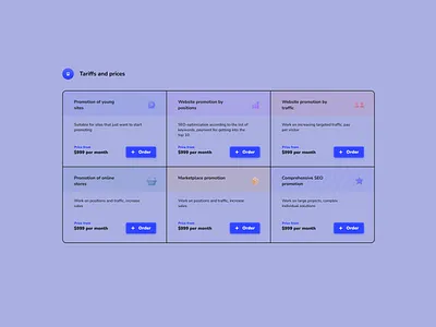 Tariffs design icon icons order price table tariffs ui ux web