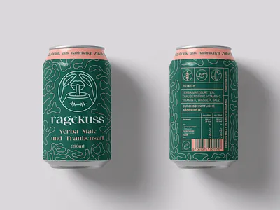 Ragekuss - Branding and Packaging can drink energy drink healthy label logo natural organic yerba mate