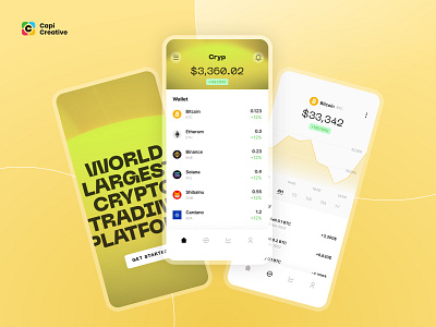 Crypto - Mobile App UI Concept btc chart coins crypto design eth mobile mobile app mobileapp nft trading ui