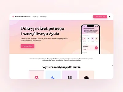 Meditation Mindfulness | Landing Page Redesign concept landing meditation mindfulness page well being