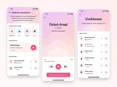 Meditation Mindfulness | Mobile App Redesign app dark meditation mindfulness player productivity redesign theme well being