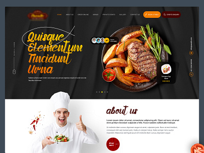 Restaurant Hero Header banner creative landing page design food food landing page hero banner logo minimal restaurant restaurant landing page ui ux web