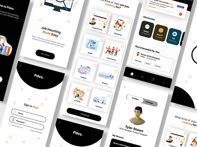 Job seekers app design graphics design illustration productdesigns ui ux