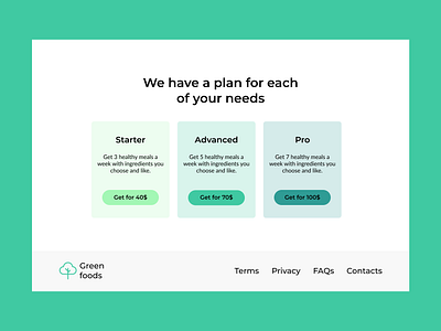 Green Foods - website design example project design ui