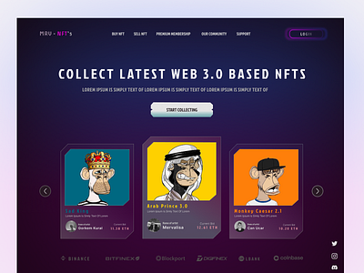 NFT Marketplace Website analytic design branding clean creative cryptoart dashboard design ethereum followme landing page login minimal moderns nft nfts page token ui ux web design