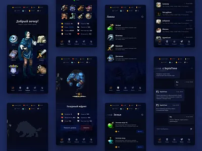 Heroes.mobi android dark esport game gaming ios mmo mobile mobile ui roleplaying rpg ui ux