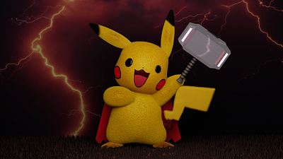Pikachu 3d 3dmodel art blender character illustration pikachu pokemon