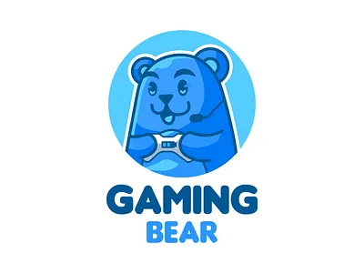 gaming bear mascot logo animal logo bear brand branding cartoon cute esport food food logo gummy bear illlustration kawaii logo mascot mascot logo sport vector