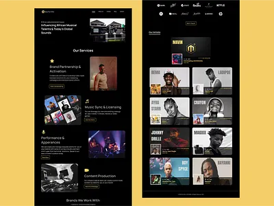 Landing Page For Mavin Record design interface landing page ui uiux web website
