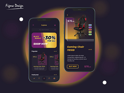 Gaming Chair Shop UI Design design figma design gaming chair ui uiux ux design