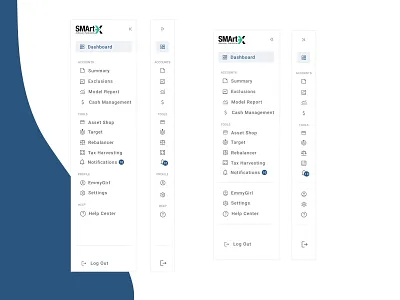 Navigation Panel design ui user center design user experience user interface ux vector