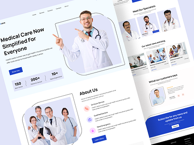 Medical landing page clinic doctor homepage landing page medical medicine ui design webdesign website