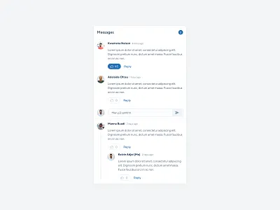 Messages and reply pop down chat messages pop up product design ui ui design ux