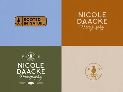 Nicole Daacke Photography badge design branding graphic design logo modern branding moon icon nature logo outdoor brand photographer logo small business branding tree icon