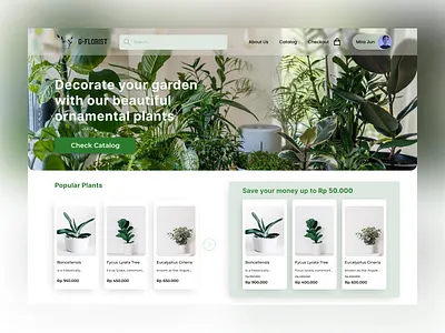Landing Page | Daily UI 3 concept dailyui dailyui3 flower store graphic design ilustration landing page market market ui plant market shop store ui ui design ui ux design ux web design