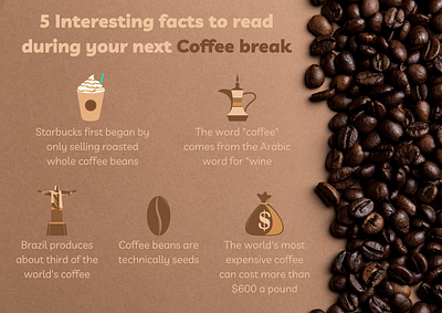 5 Interesting facts about coffee graphic design illustration infographics typography