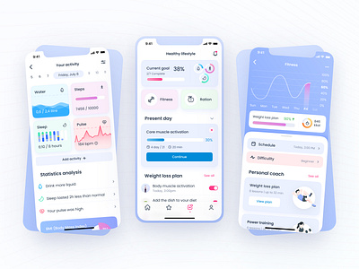 Health Tracker App app app design graphic design mobile app tracker ui uiux user interface ux