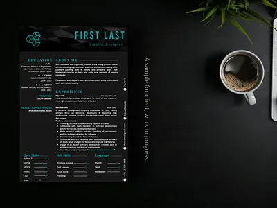 Resume - black beauty black cv elegant graphic design powerpoint resume