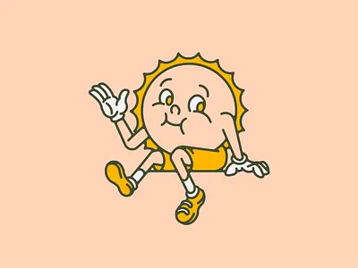 Sunstone Junction Mascot branding character design flat illustration logo mascot minimal playful southwest sun vector