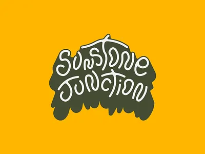 Sunstone Junction branding design flat lettering logo minimal playful vector