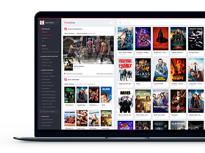 Mediathek Timeline. app bluray collector design library movies ui user interface website
