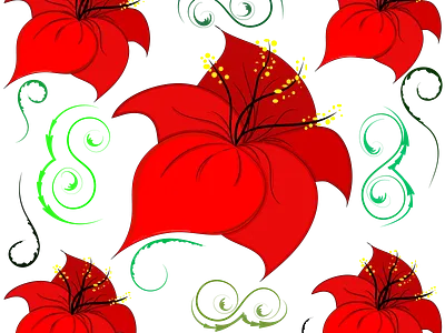 Lilly Flower Pattern Design art flower garden graphic design illustration lilly pattern red