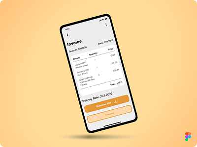 DailyUI Challenge Day 046 - Invoice #Day046 #DailyUI 046 app concept daily daily ui dailyui day 046 delivery design figma invoice order ui uidesign ux
