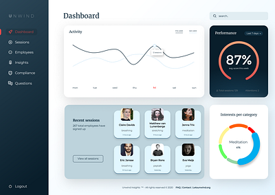 Employee Health Software branding clean cms dashboard employee health modern pastel round rounded ui ux web design