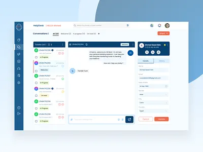 HelpDesk - AI Contact Center Aggregator Concept ai care center contacts crm customer service dashboard enterprise erp media saas social ui