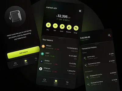 Crypto wallet - Mobile app crypto crypto wallet graphic design product design ui visual design wallet web 3
