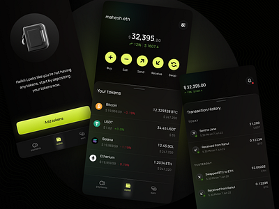 Crypto wallet - Mobile app crypto crypto wallet graphic design product design ui visual design wallet web 3