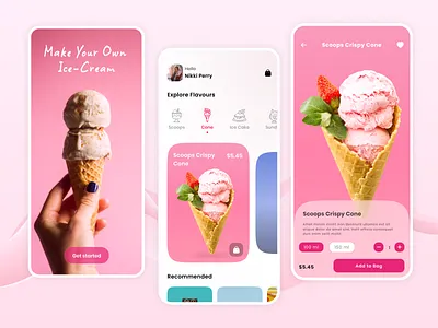Ice Cream Store app design dessert dessert shop desserts flavours food food delivery app food ordering app ice cream ice cream app ice cream online ice cream shop icecream mobile design online ice cream order ice cream shop ui ui ui ux design ux